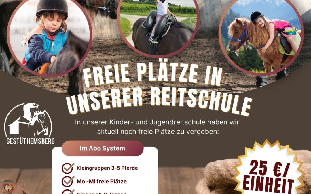 Freie Plätze in unserer Reitschule